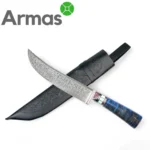 Uzbeku nacionālais nazis Pchak ar Damaskas tērauda asmeni un izsmalcinātu rokturi.