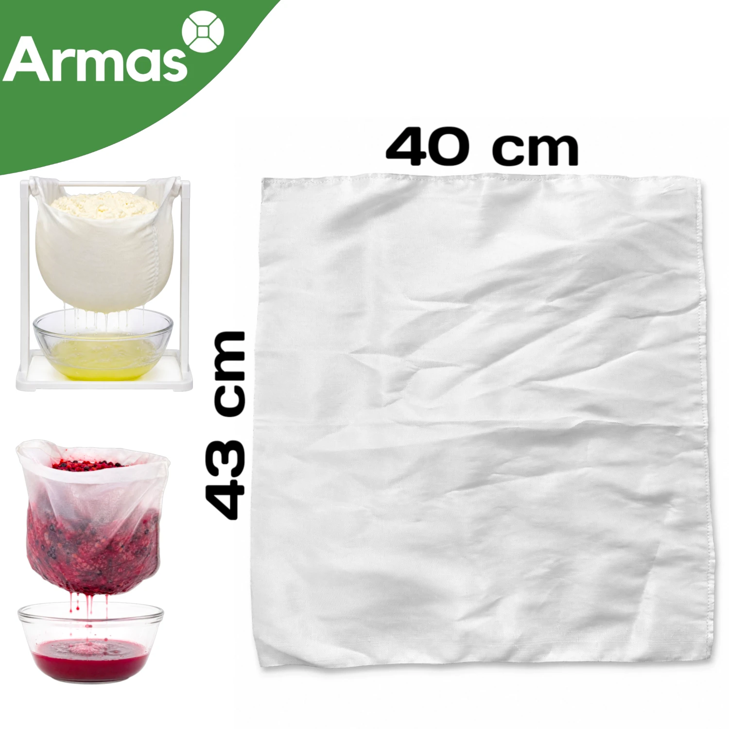 Filtrēšanas maiss sulu presēm 43x40 cm