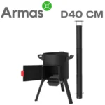 Печь КОМФОРТ для казана 12-16л с дымоходом Д40см/3мм