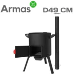 COMFORT kazan stove 22–30L with chimney, 46 cm diameter, 3 mm steel