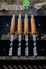 Grilla ļuļa kebabu iesms no nerūsējošā tērauda ar gredzenu 3x20x500mm - Image 4