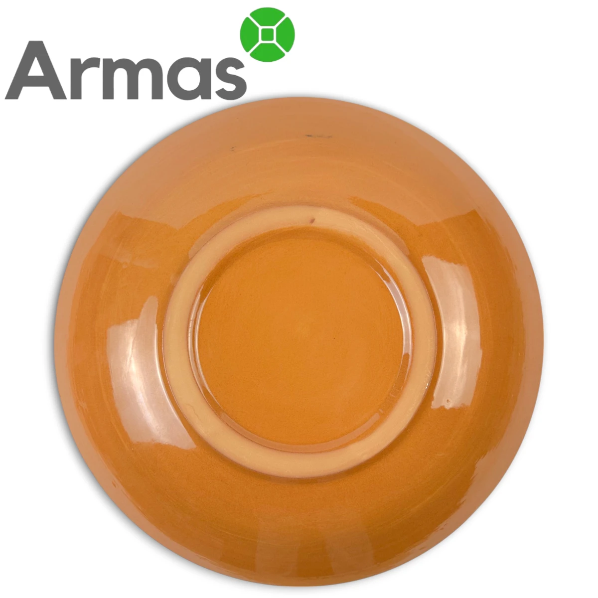 Šķīvja aizmugure glazētā oranžā krāsā