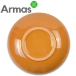 Back of ceramic Uzbek plate with orange glaze