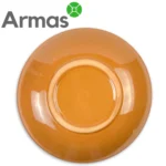 Uzbeku šķīvja glazētā apakšpuse oranžā krāsā