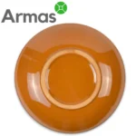 Back view of ceramic lyagan with orange glaze