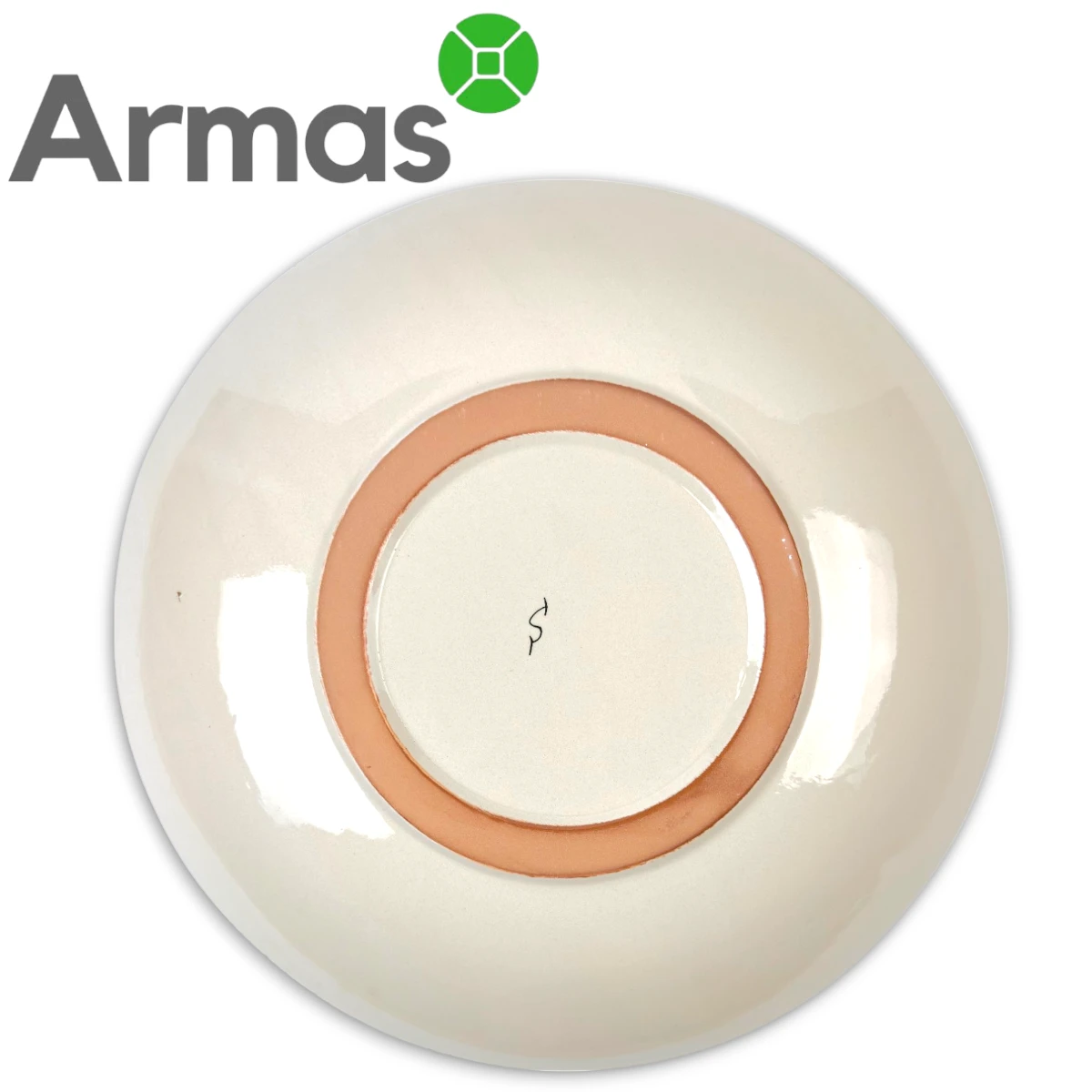 Glazed back of Uzbek plate with natural ceramic finish