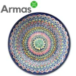 Uzbeku šķīvis ar zilu malu un mandalas rakstu