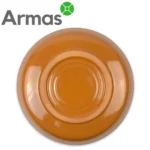 Uzbeku šķīvis plovam Ljagan 38 cm – roku darbs, zils ar oranžu ornamentu - Image 2