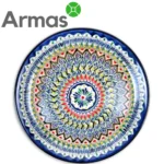 Uzbek pilaf plate 46 cm with oriental ornament – front view