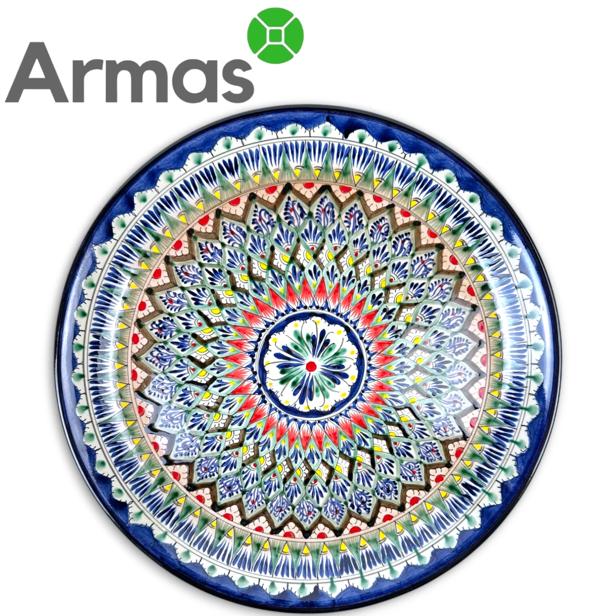 3954 Uzbek pilaf plate 46 cm with oriental ornament – front view