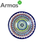 Uzbek deep bowl 28cm with mandala pattern – front view