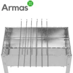 Charcoal mangal grill with 6 skewers and grate - Image 5