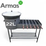 Мангал с печью 44 см с казаном 22 л