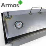 Metal smoker with thermometer