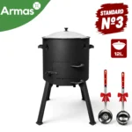 KOMPLEKTS STANDARD №3 – Krāsns kazanam 12–16L + Uzbeku kazans 12L + plova karote + zupas kauss - Image 2