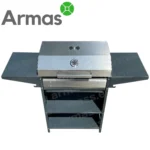 Стильный гриль с боковыми полками и термометром