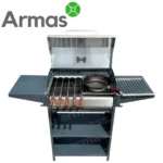 Мангал с шампурами и чугунной сковородой