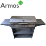 Стильный гриль с боковыми полками и термометром 900 мм