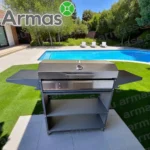 Компактный мангал с полками и термометром