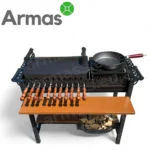 Мангал с шампурами и сковородой