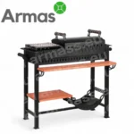 Гриль-мангал с барбекю крышкой и полками