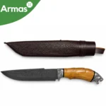 Узбекский национальный нож Пчак 340/190 - подшипниковая сталь, рукоять из ореха — изображение 4