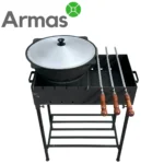 Foldable steel barbecue grill with legs, height 80 cm