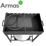 Durable 3 mm steel barbecue with grates and skewers