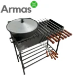 Barbecue grill 80 cm with cauldron, grate and skewers