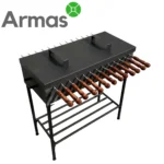 Barbecue grill 80 cm with lid and 13 skewers