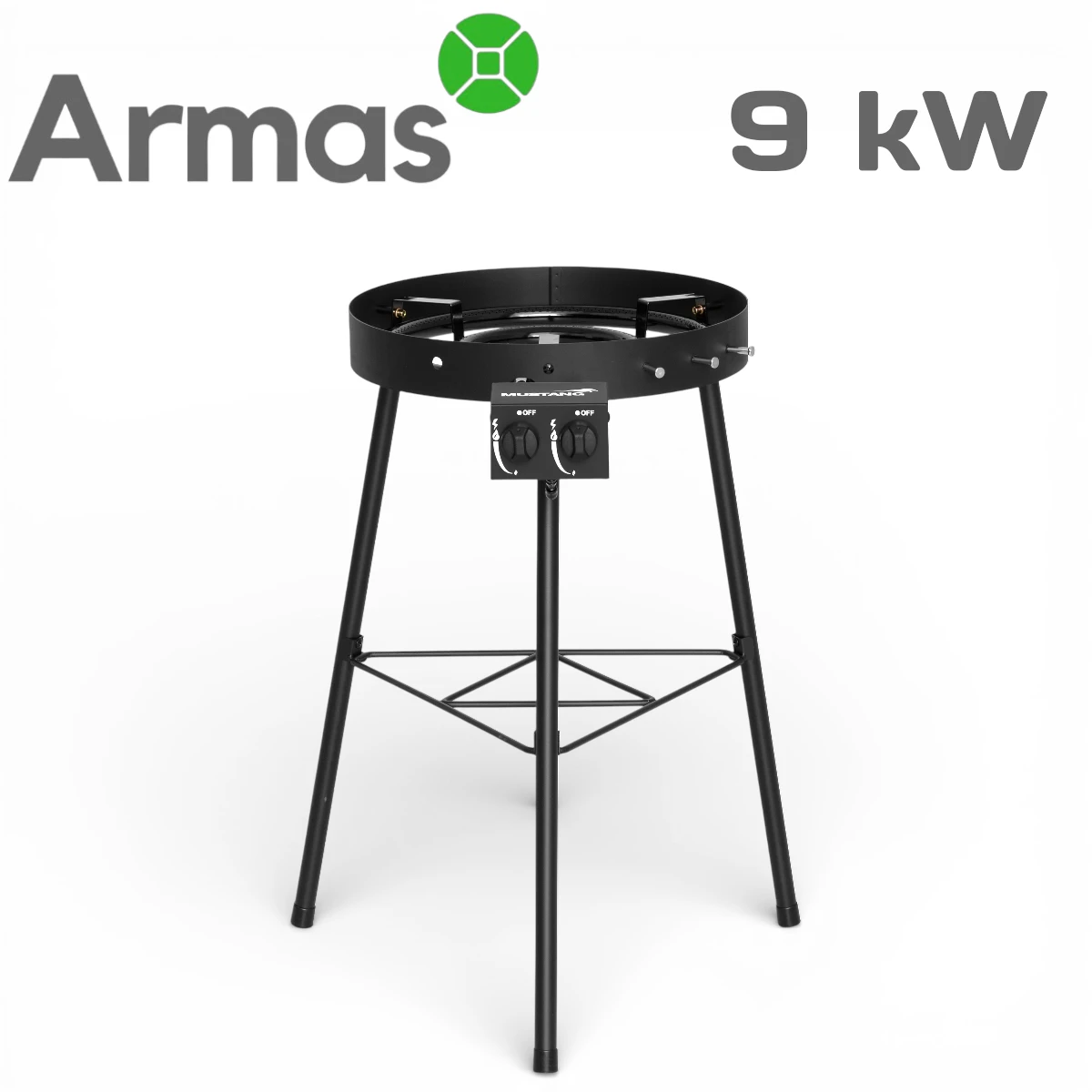 Gāzes deglis Premium L 9 kW Mustang, 40 cm, ar statīvu