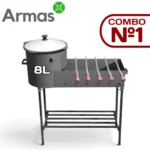 СOMBO №1 SET – Mangal with 36 cm Kazan Stove with Uzbek Cast Iron Kazan 8L + 5 Skewers