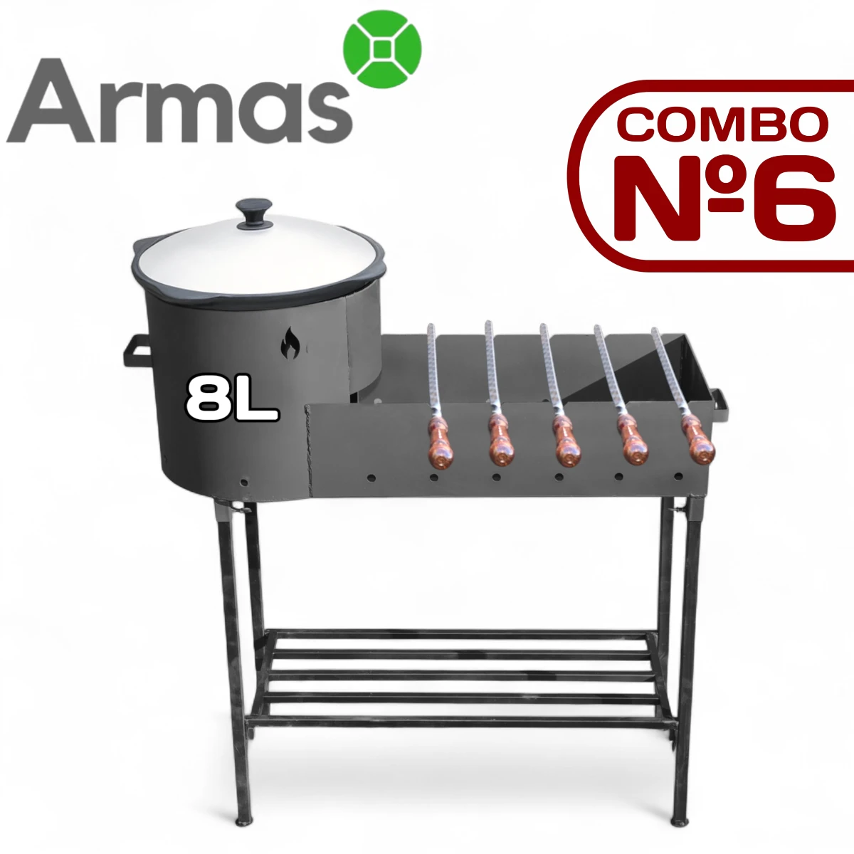 Komplekts krāsns-mangals un 8L uzbeku kazans