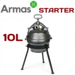 Afgāņu kazans 10L melnais (SB) ar trijkāji