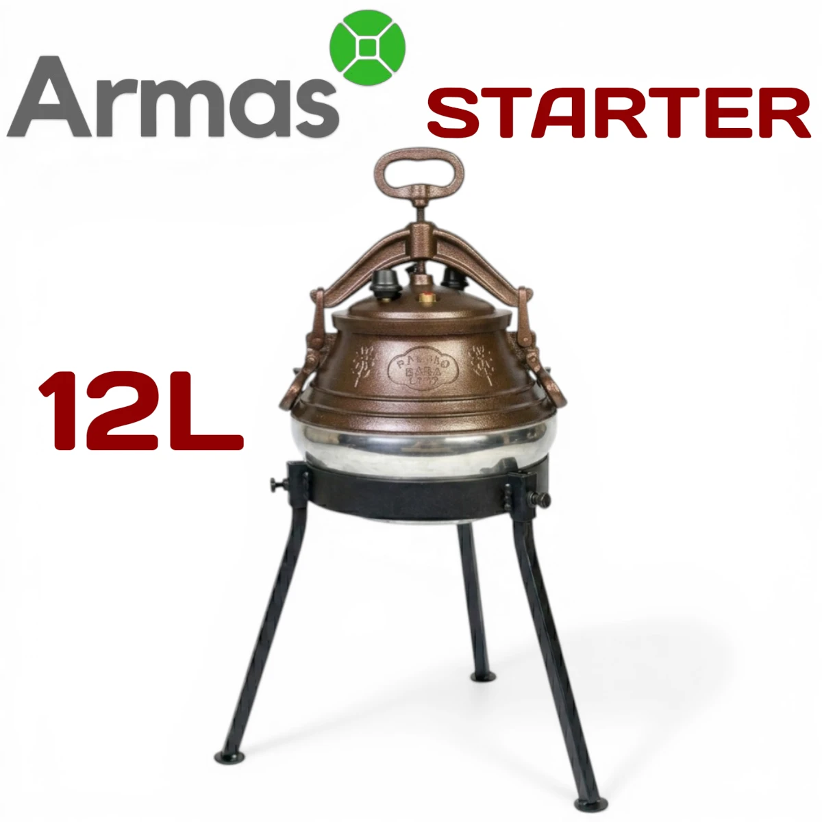 Afgāņu kazans 12L pulēts (M) ar trijkāji