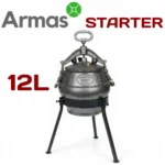 Afgāņu kazans 12L melnais (SB) ar trijkāji