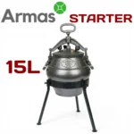 Afgāņu kazans 15L melnais (SB) ar trijkāji