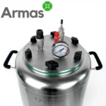 Elektriskais universālais autoklāvs UTEHO A skats no augšas no nerūsējošā tērauda