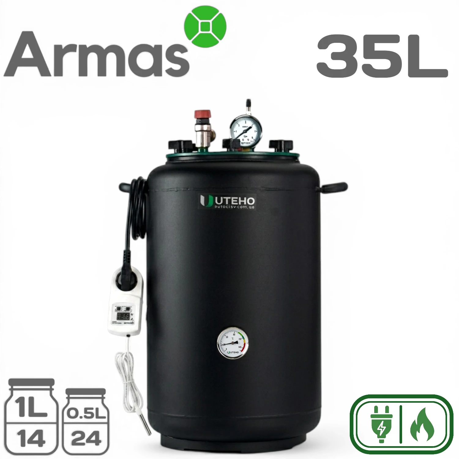 Electric universal autoclave UTEHO UTEH-24E, 35 l