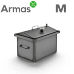 Коптильня горячего копчения M из стали с термометром, 1.5 мм