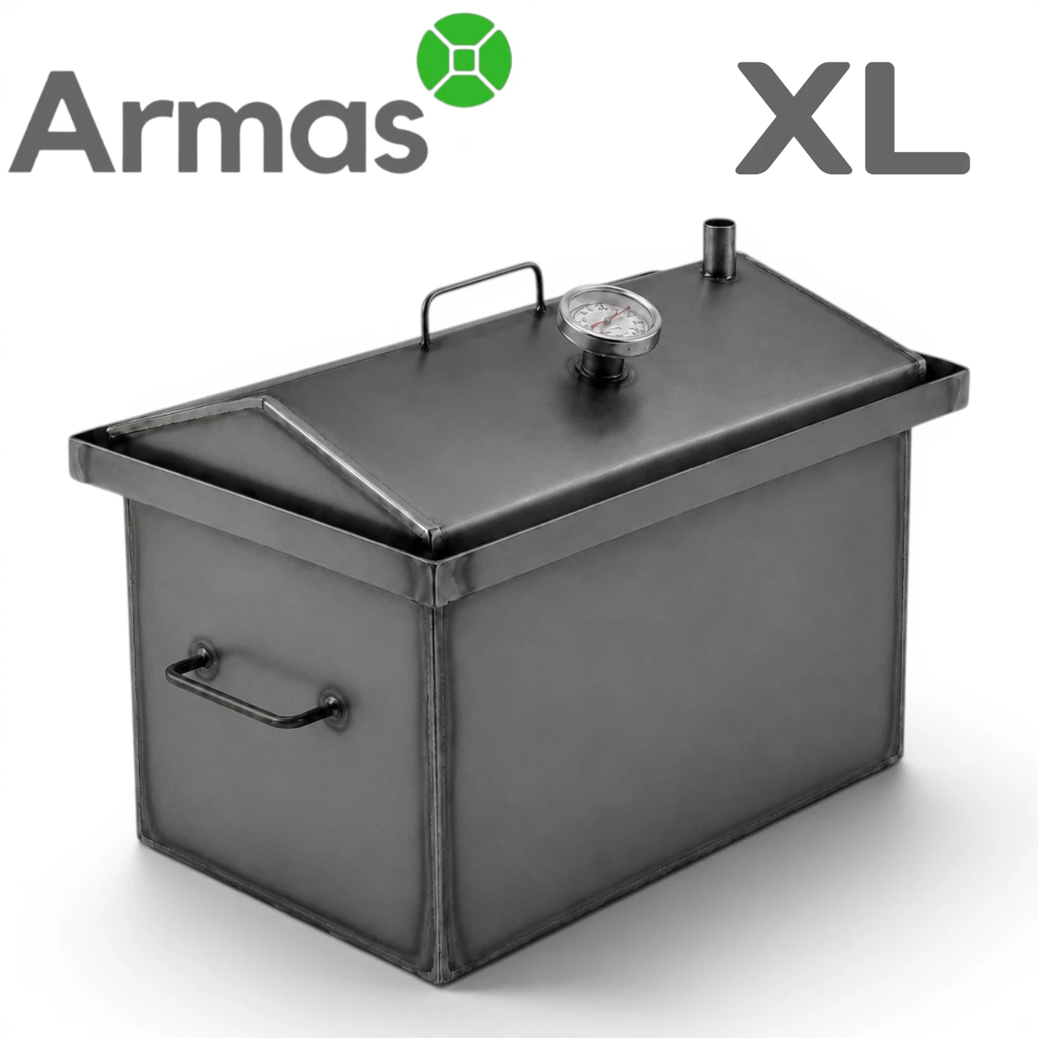 Karstās kūpināšanas kūpinātava XL no tērauda ar termometru, 2 mm
