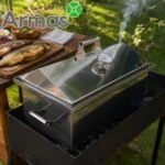 Hot Smoking Smokehouse L Made of Stainless Steel with Thermometer, 1.5 mm - Image 2