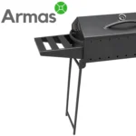 Foldable BBQ Grill for 9 Skewers, 3 mm, with Thermometer and Shelves - Image 5