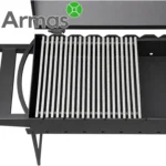 Foldable BBQ Grill for 9 Skewers, 3 mm, with Thermometer and Shelves - Image 9