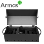 Foldable BBQ Grill for 9 Skewers, 3 mm, with Thermometer and Shelves - Image 8