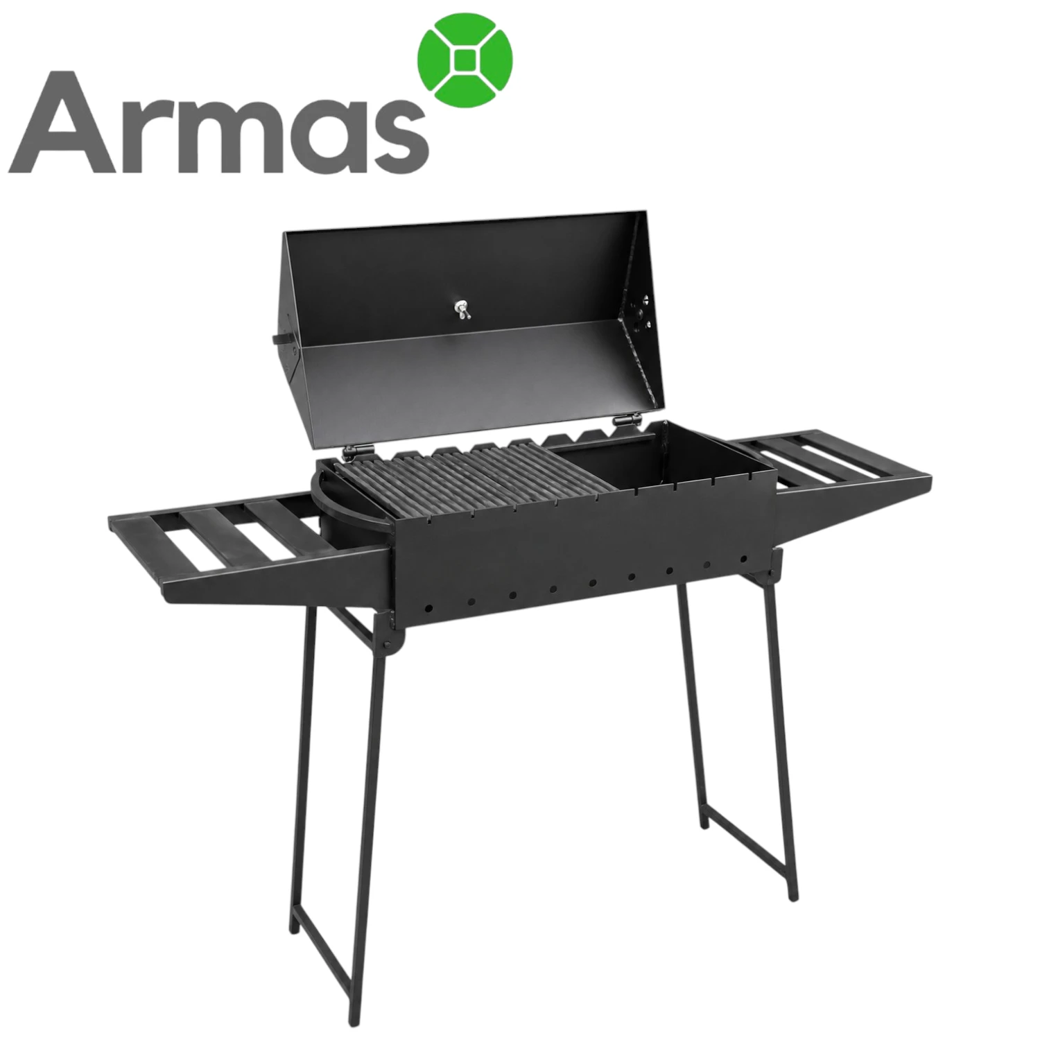 BBQ Grill for 9 Skewers, 3 mm with Thermometer