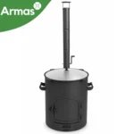Krāsns kazanam 40-80L ar skursteni D58 cm, 3 mm - Image 7
