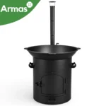 Krāsns kazanam 40-80L ar skursteni D58 cm, 3 mm - Image 9