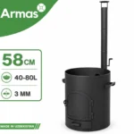 Krāsns kazanam 40-80L ar skursteni D58 cm