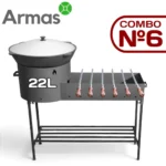 KOMPLEKTS COMBO №6 – Mangals ar krāsni 46 cm ar Uzbeku čuguna kazanu 22L + 6 iesmi